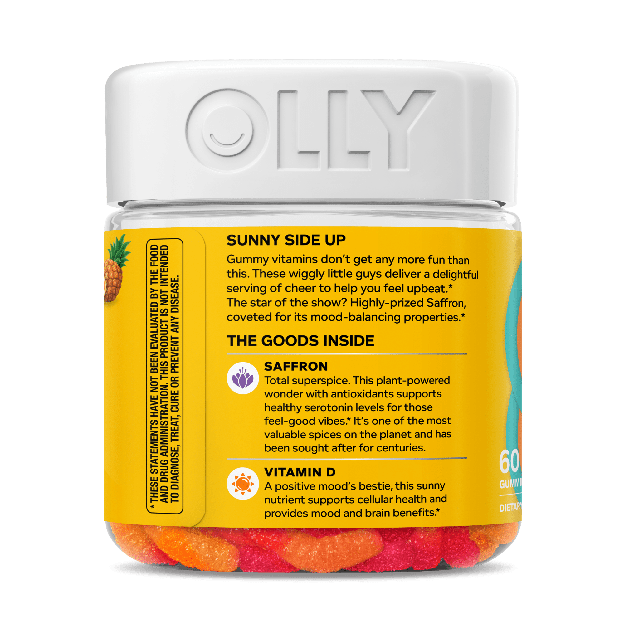 OLLY Hello Happy Gummy Worms - żelki na poprawę nastroju z ekstraktem z szafranu i witaminą D
