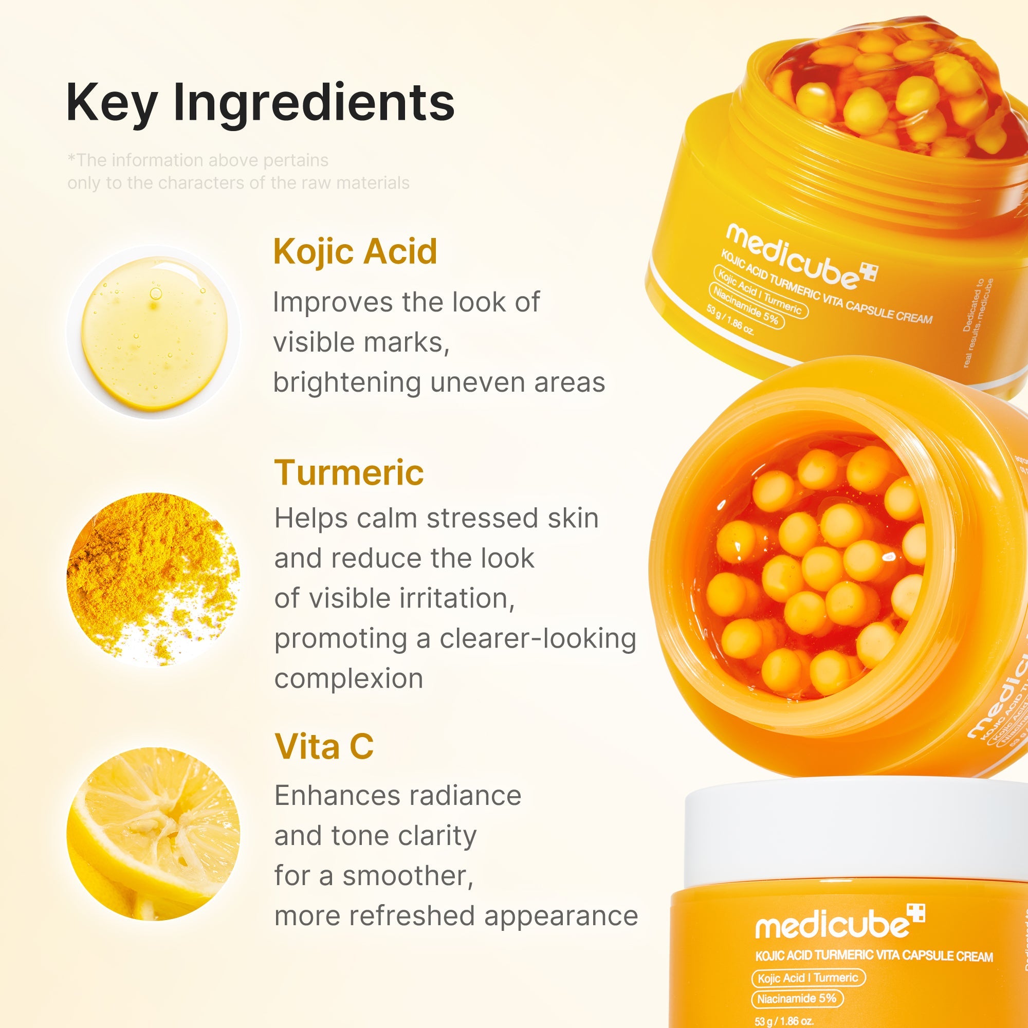 Medicube Red Vit-C Kojic Acid Turmeric Toning Vita Capsule Cream - rozjaśniający krem do twarzy z systemem kapsułkowym 53 g