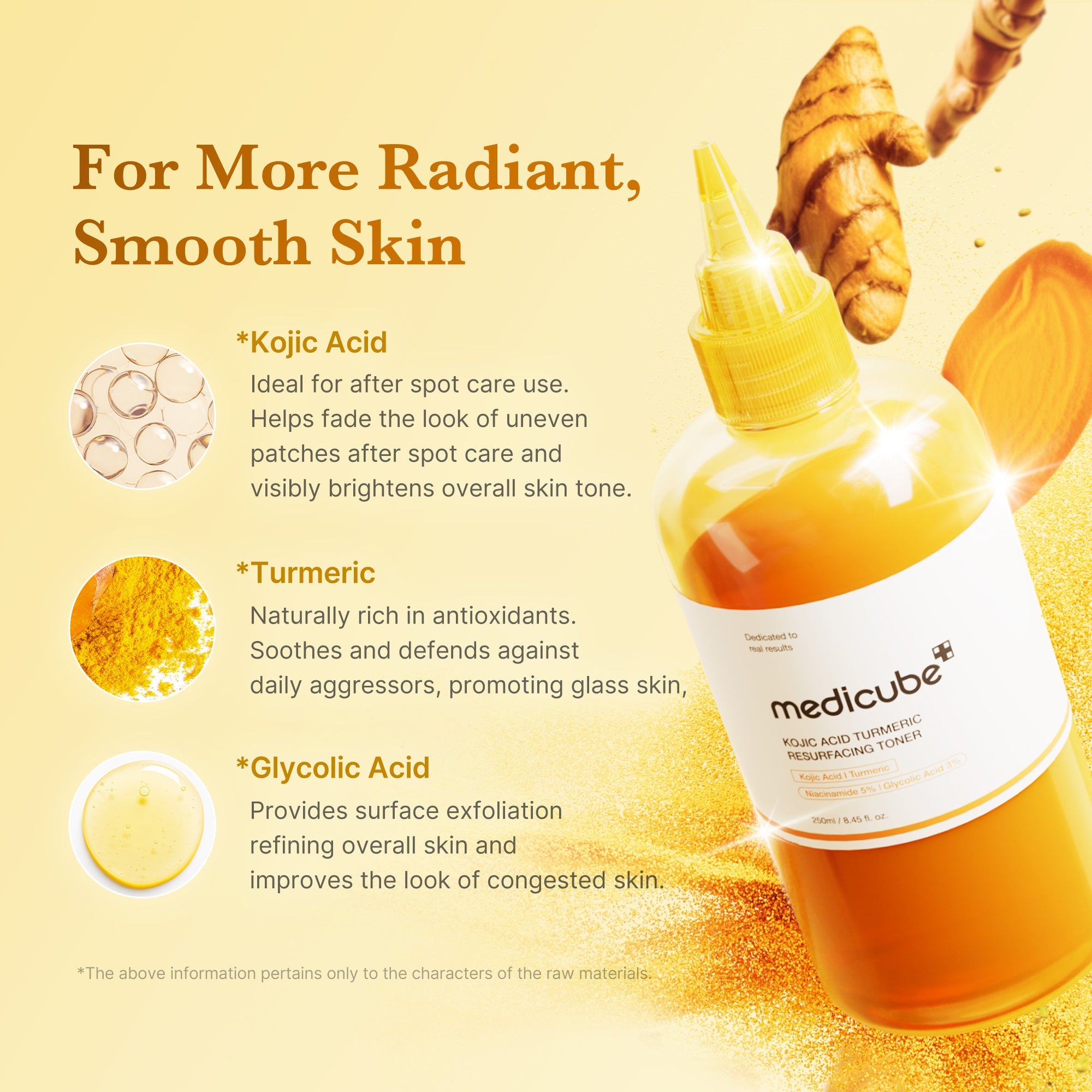 Medicube Kojic Acid Turmeric Resurfacing Toner Brightening Facial Toner 250 ml
