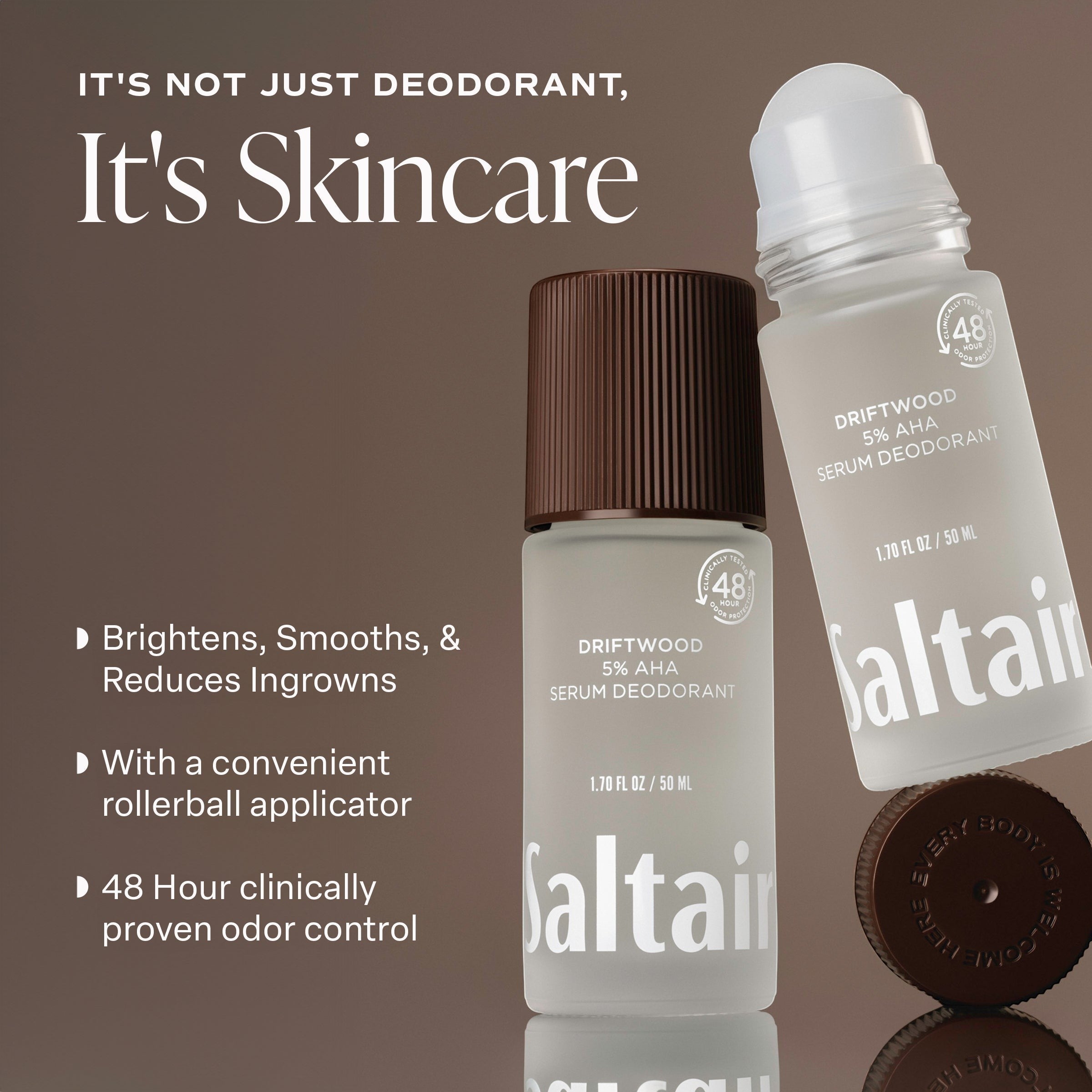 Saltair 5% AHA Serum Deodorant - rozjaśniający dezodorant serum w kulce 50 ml