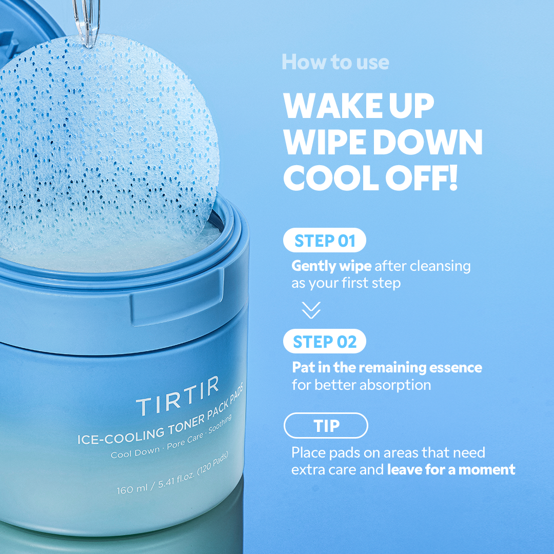 Tirtir Ice Cooling Toner Pad Cooling Toner Pads for Face 84 pieces (12 x 7 pieces)
