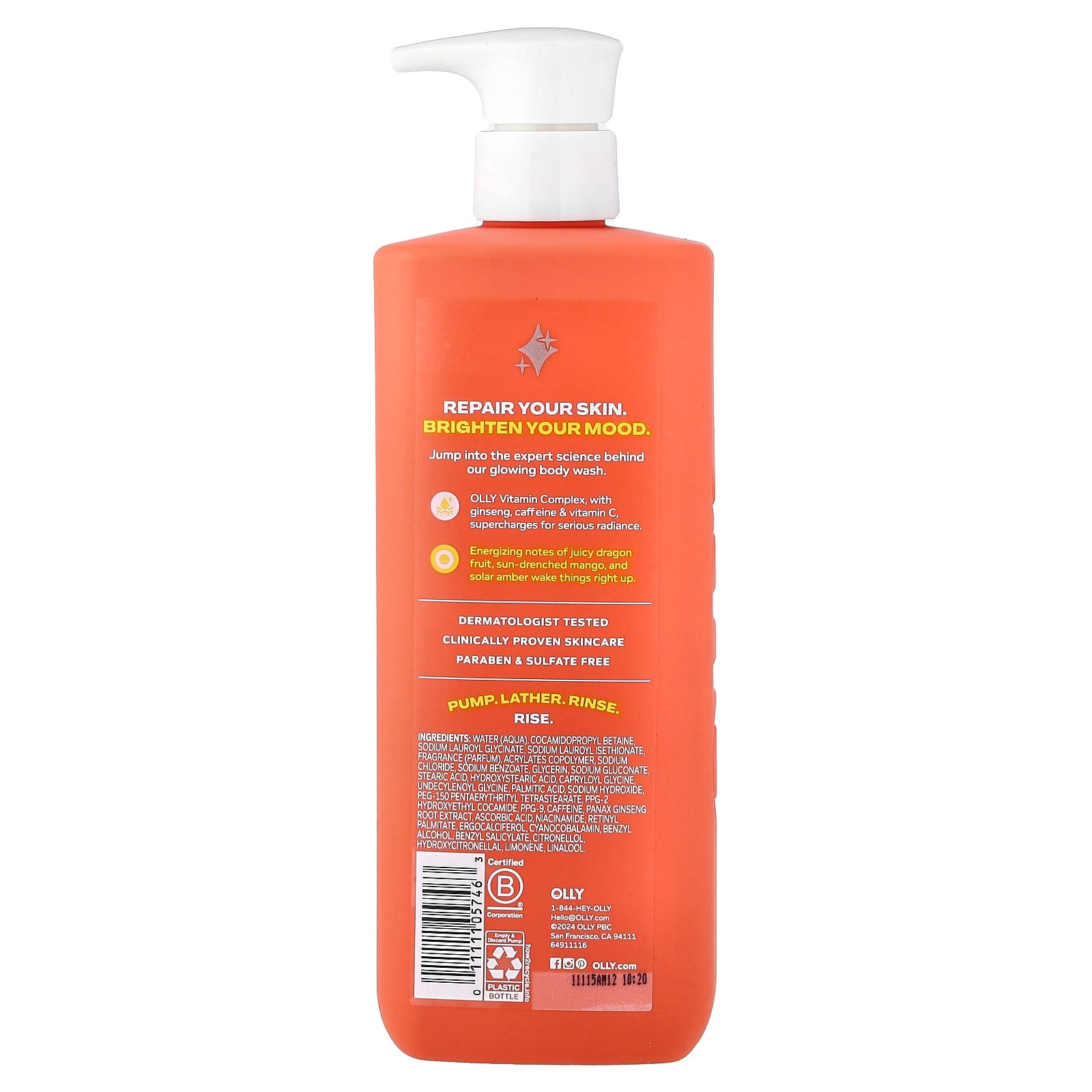 OLLY Bright Mood + Skin Body Wash - żel pod prysznic z witaminowym kompleksem rozjaśniającym