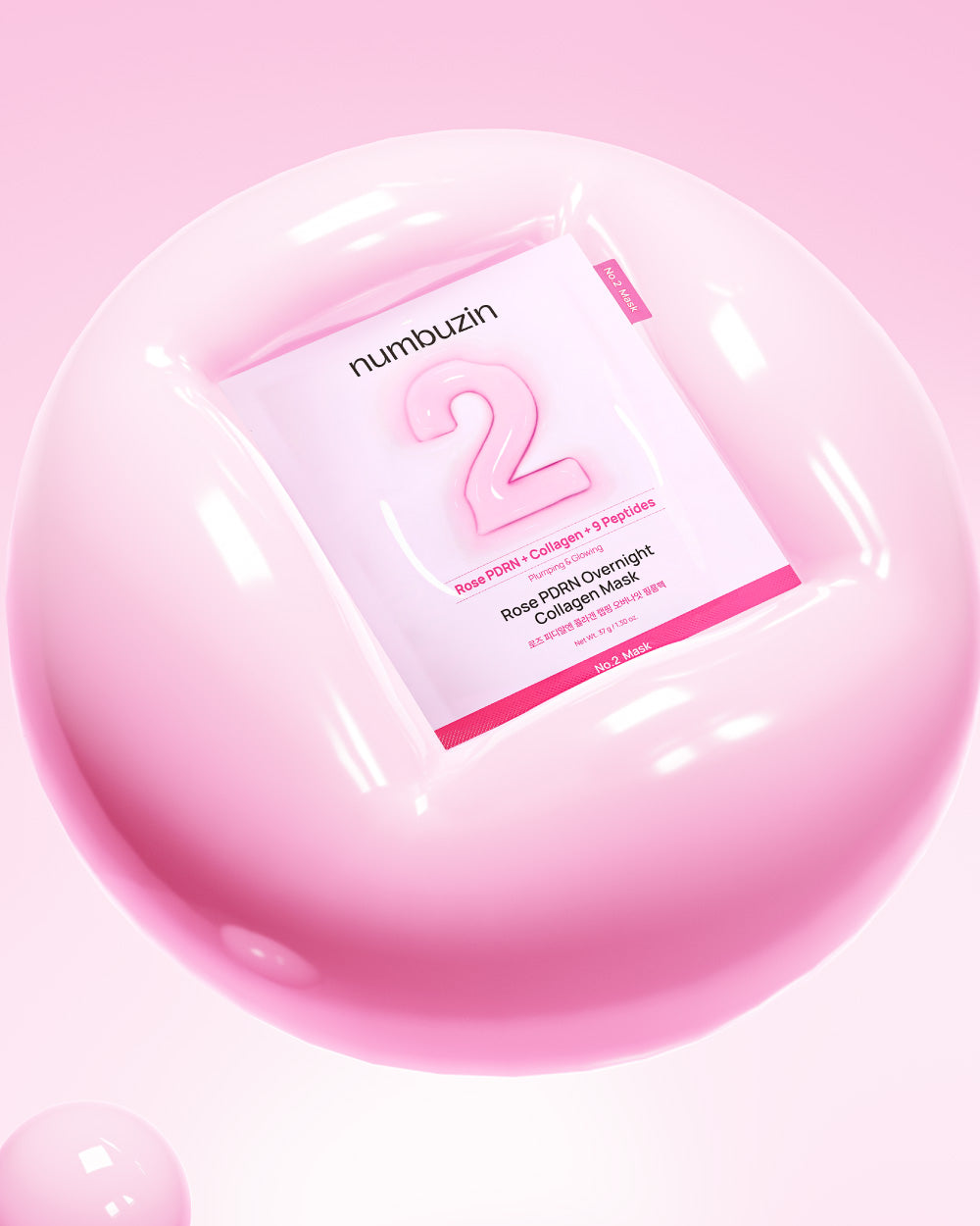 Numbuzin No.2 Rose PDRN Overnight Collagen Mask - kolagenowa maska żelowa na noc zmieniająca kolor 37 g