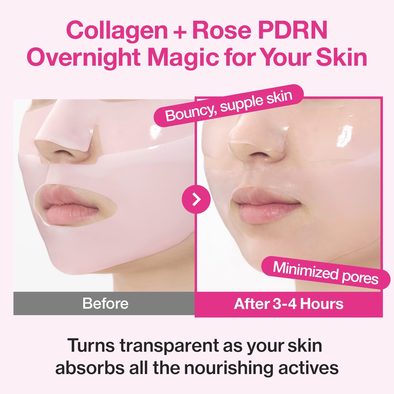Numbuzin No.2 Rose PDRN Overnight Collagen Mask - kolagenowa maska żelowa na noc zmieniająca kolor 37 g