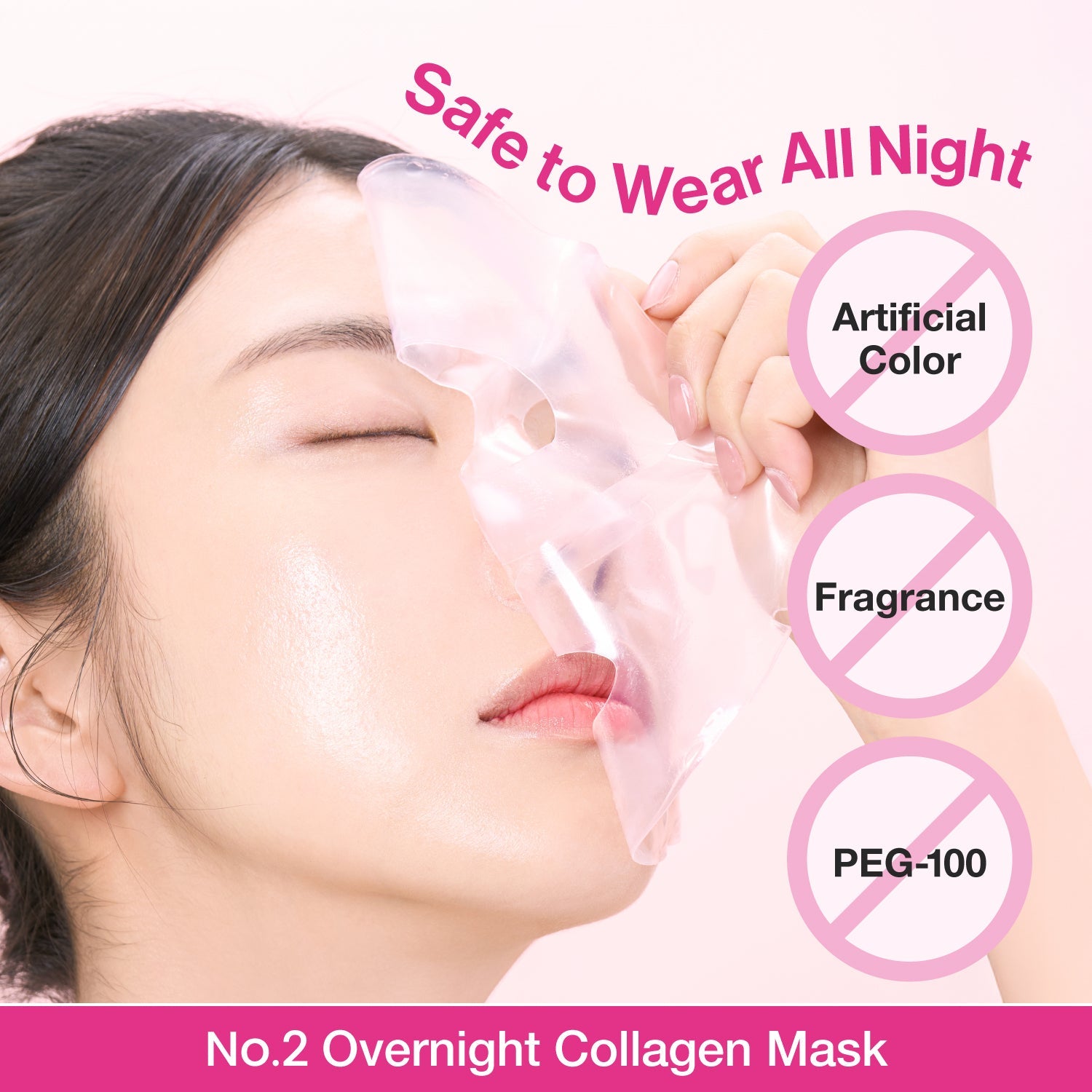 Numbuzin No.2 Rose PDRN Overnight Collagen Mask - kolagenowa maska żelowa na noc zmieniająca kolor 37 g