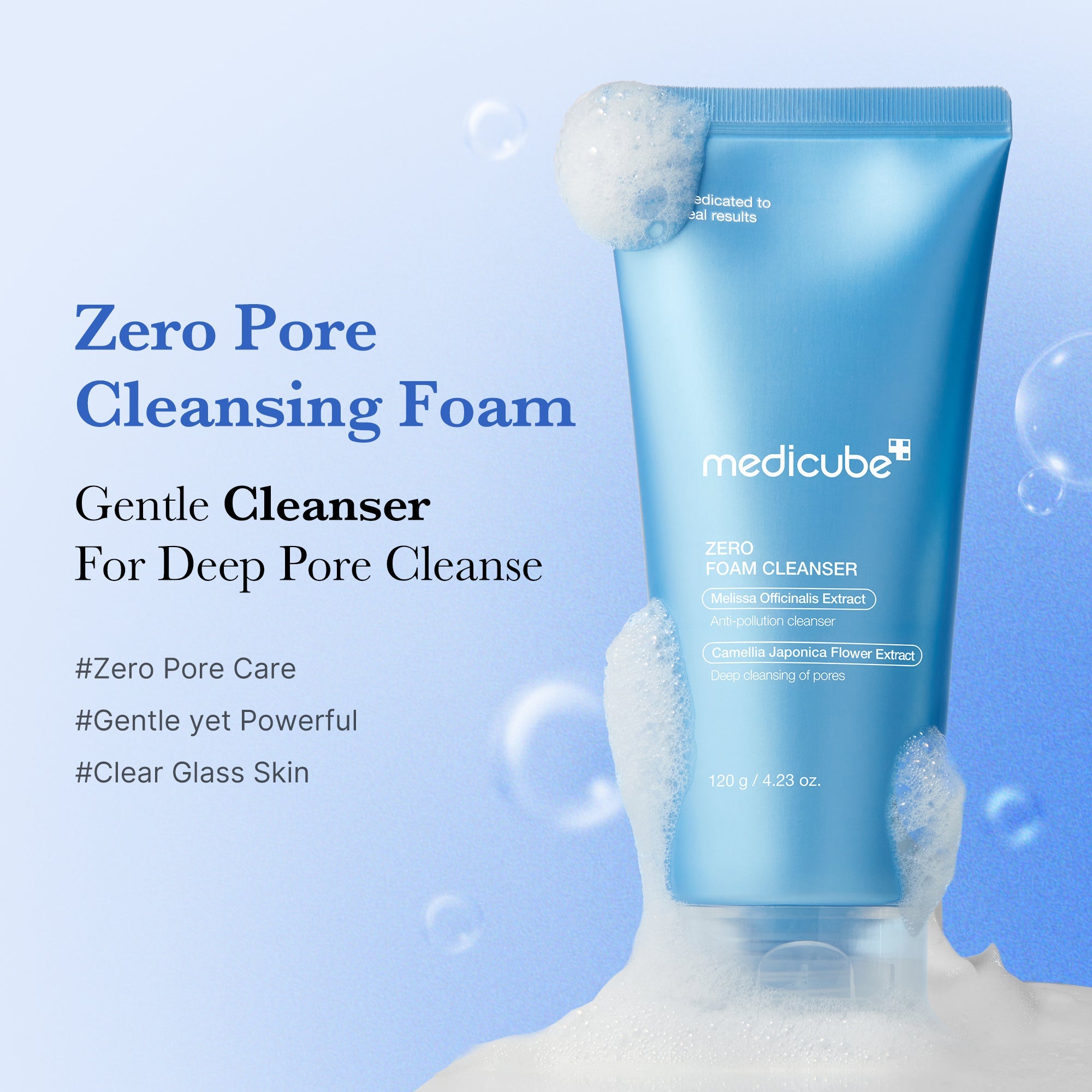 Medicube Zero Foam Cleanser - głęboko oczyszczająca pianka zwężająca pory z kompleksem Pollushield™ 120 g