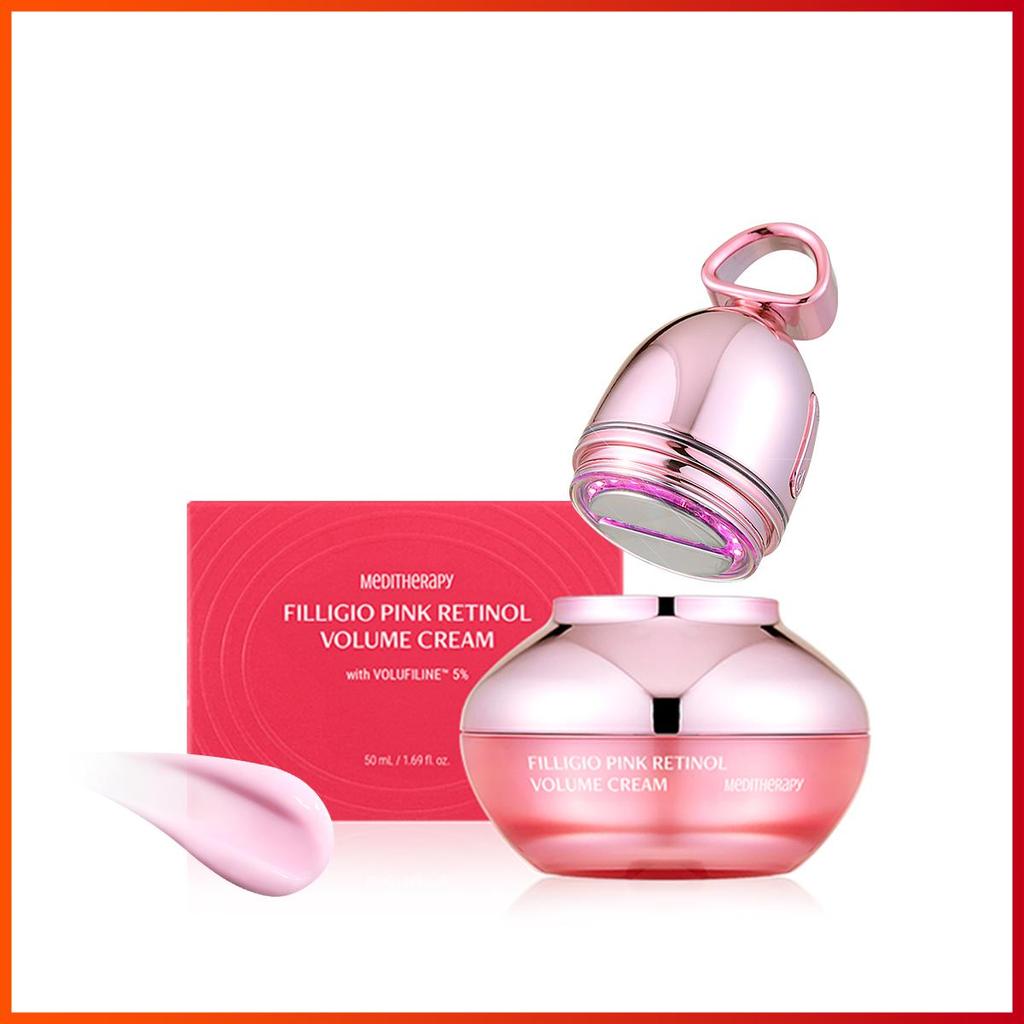 Meditherapy Filligio Pink Retinol Volume Cream EMS Device Set - ujędrniający krem z retinolem + urządzenie EMS 50 ml