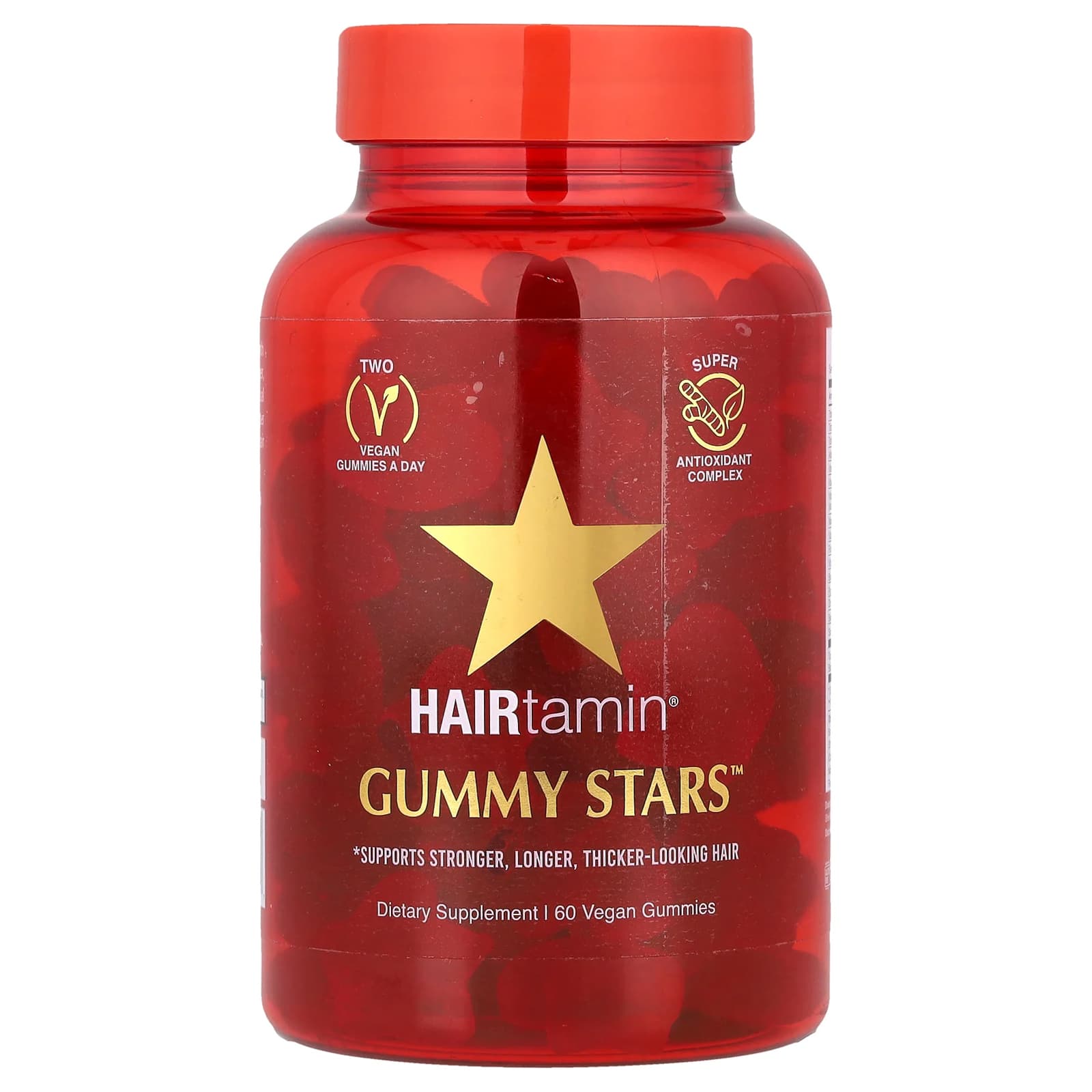 HAIRtamin Gummy Stars Witaminy - wegańskie żelki na porost włosów z biotyną 5000 mcg