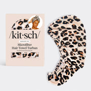 Kitsch XL Microfiber Hair Towel Wrap - szybkoschnący turban do włosów we wzór leoparda
