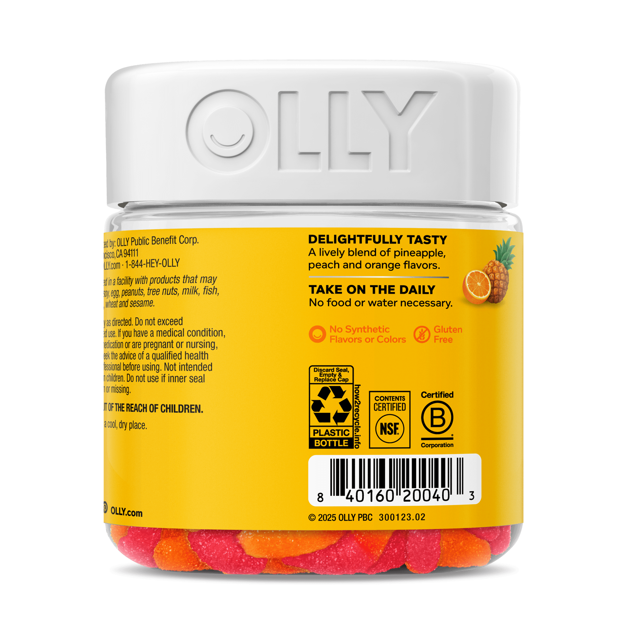 OLLY Hello Happy Gummy Worms - żelki na poprawę nastroju z ekstraktem z szafranu i witaminą D