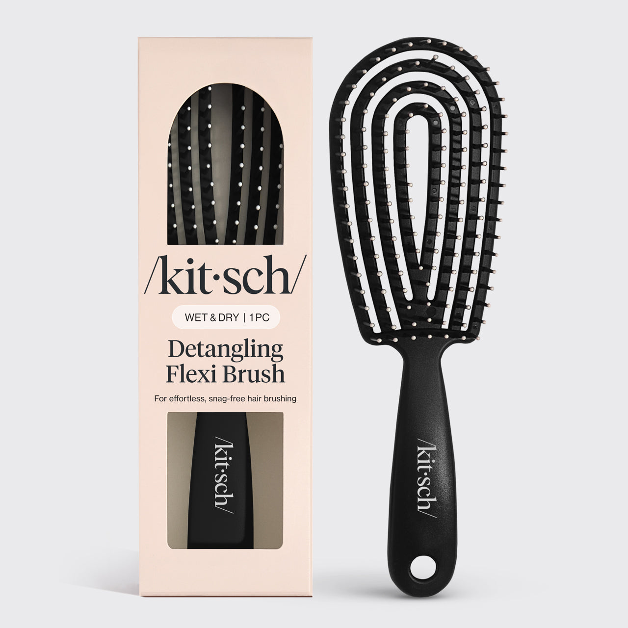 Kitsch Detangling Flexi Brush Black - elastyczna szczotka do rozczesywania włosów
