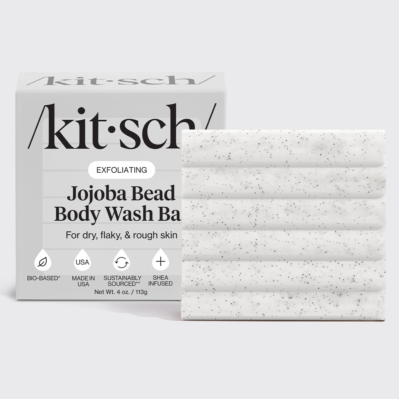 Kitsch Jojoba Bead Exfoliating Body Wash Bar - złuszczająca kostka do mycia ciała z kuleczkami jojoba 113 g