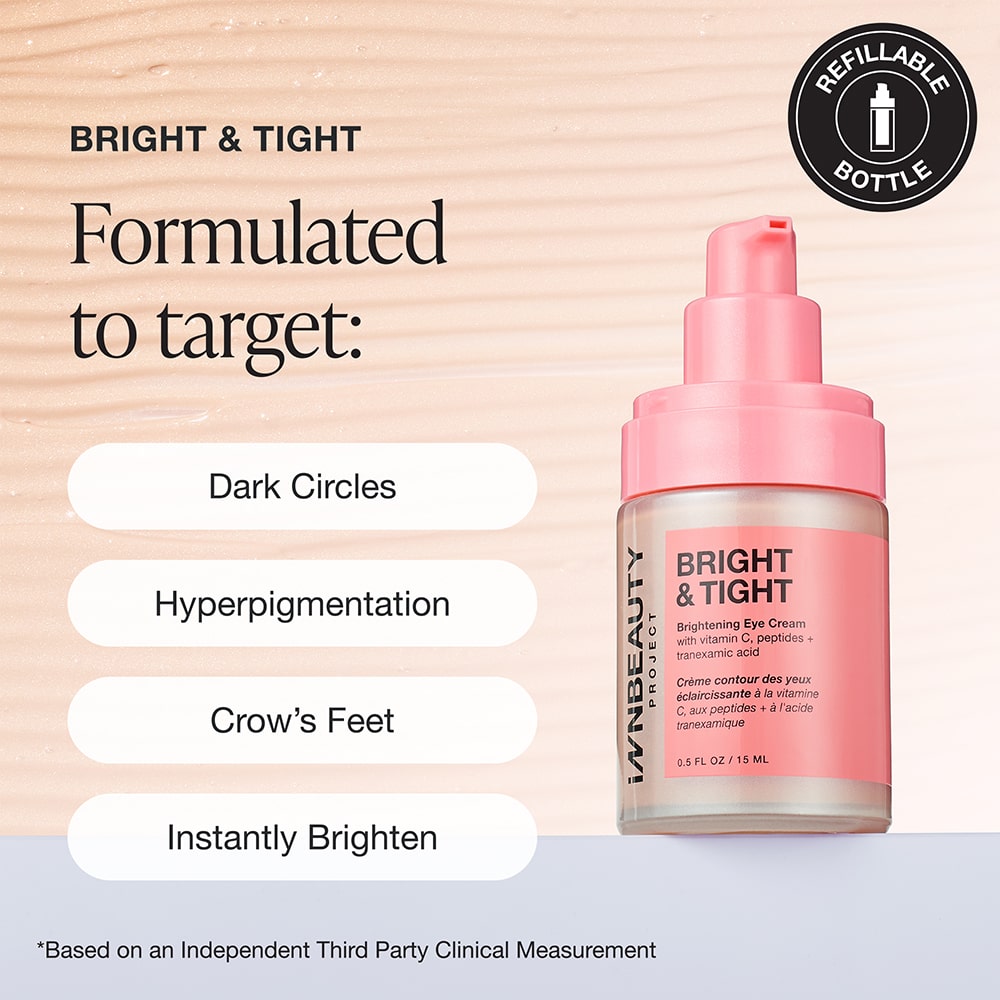 iNNBEAUTY PROJECT Bright & Tight Eye Cream - rozjaśniający krem pod oczy z witaminą C i kwasem traneksamowym 15 ml