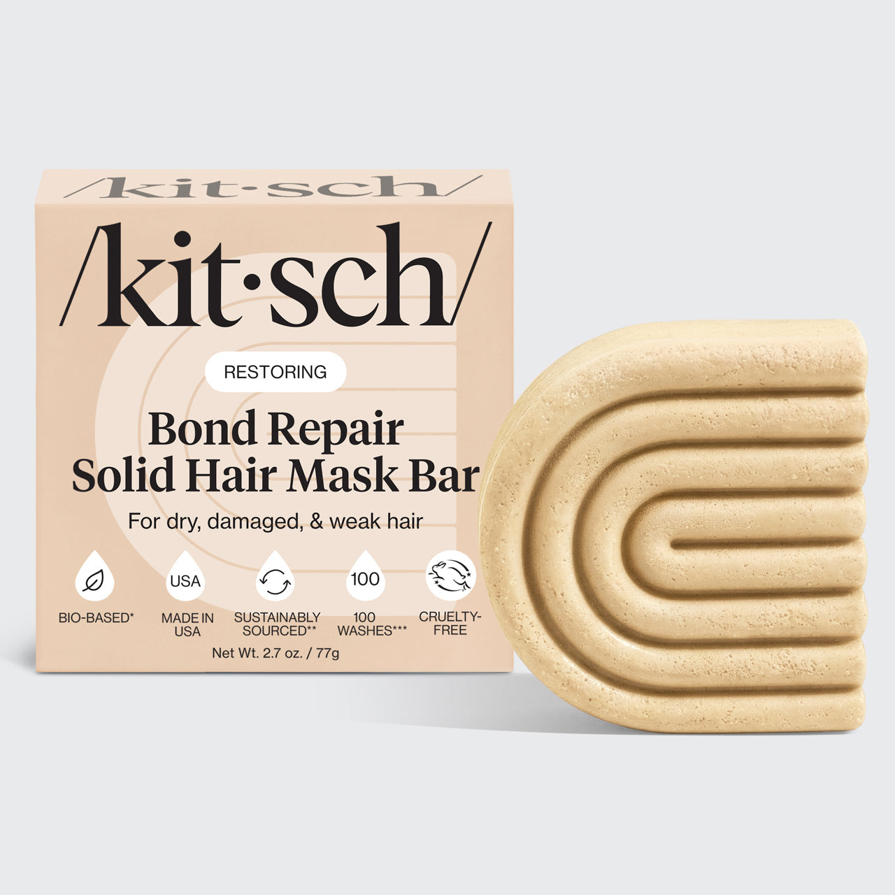 Kitsch Strengthening Bond Repair Treatment Solid Hair Mask - regenerująca maska do włosów w kostce z proteinami keratynowymi 77 g