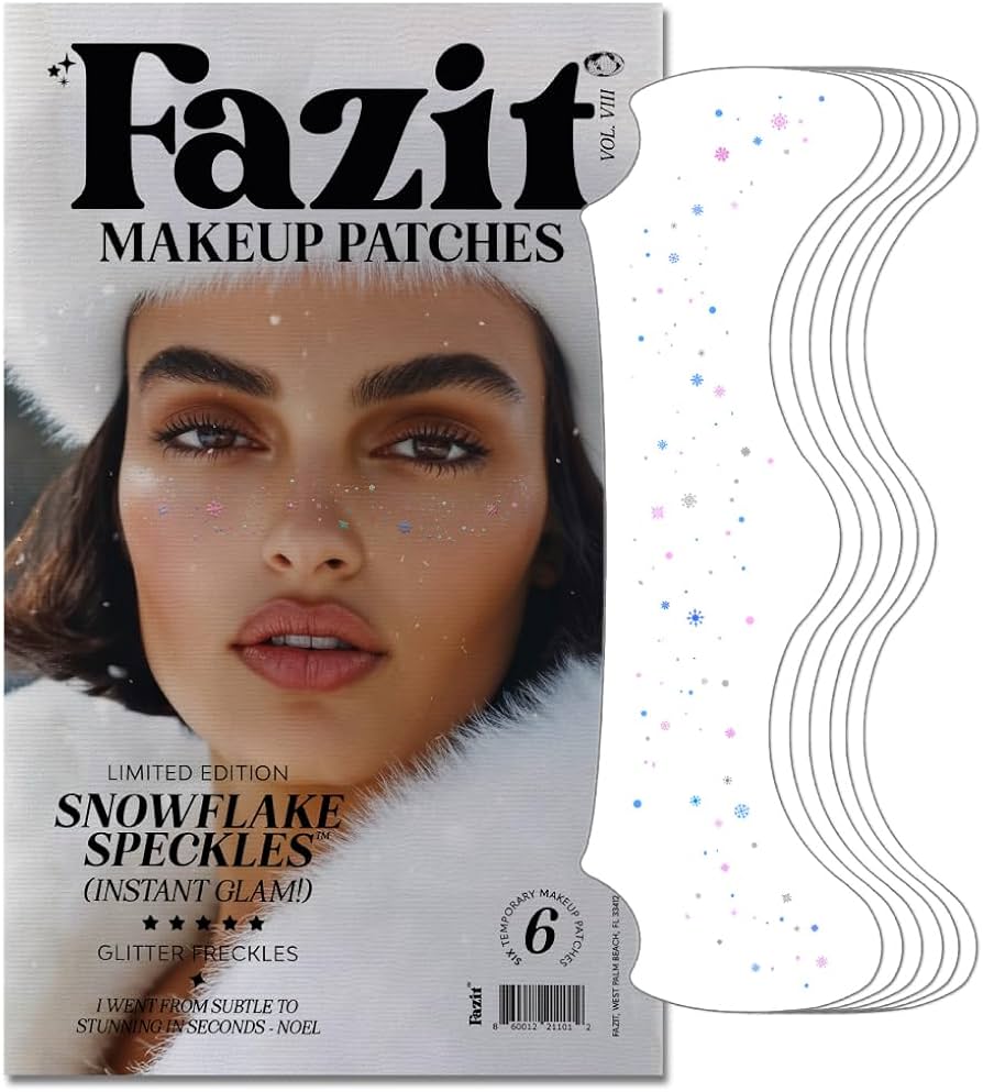 Fazit Faux Snowflake Speckles Sztuczne Piegi - świąteczne holograficzne plastry transferowe z plamkami