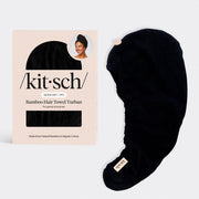 Kitsch Microfiber Hair Towel - Black - ręcznik do włosów z mikrofibry redukujący puszenie