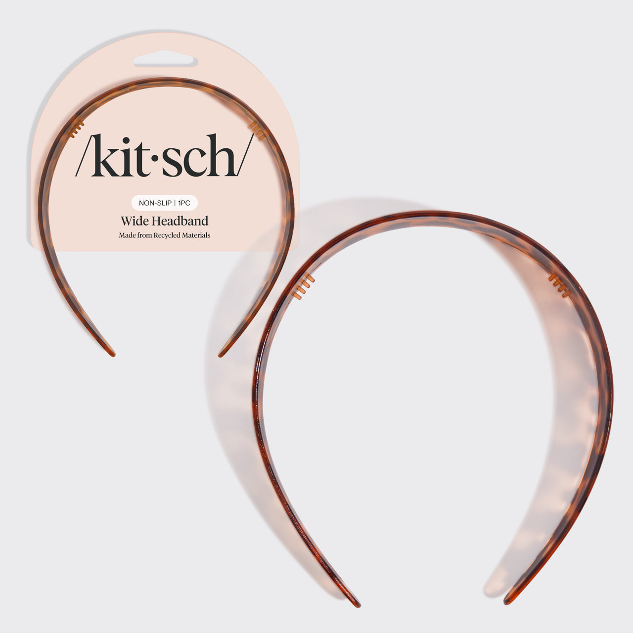 Kitsch Recycled Plastic Wide Headband - szeroka opaska do włosów, wzór szylkretowy