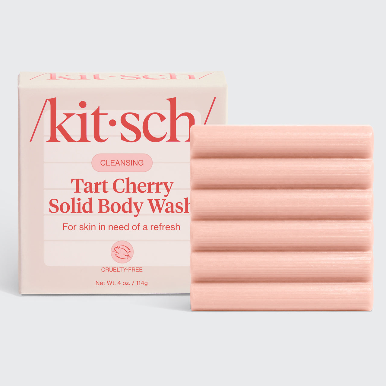 Kitsch Cleansing Tart Cherry Solid Body Wash - kostka do mycia ciała z masłem shea i witaminą E 114 g