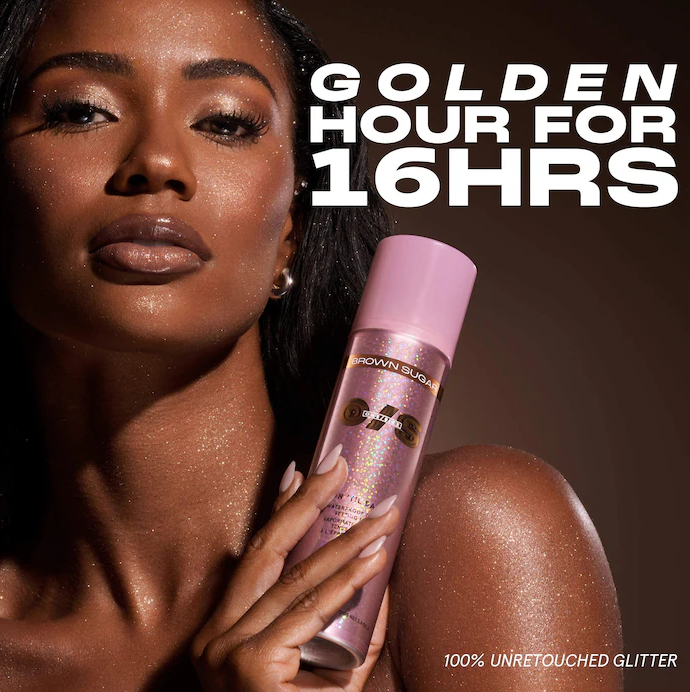 One Size On 'Til Dawn Glitter Setting Spray Brown Sugar - setting spray with glitter 102 g
