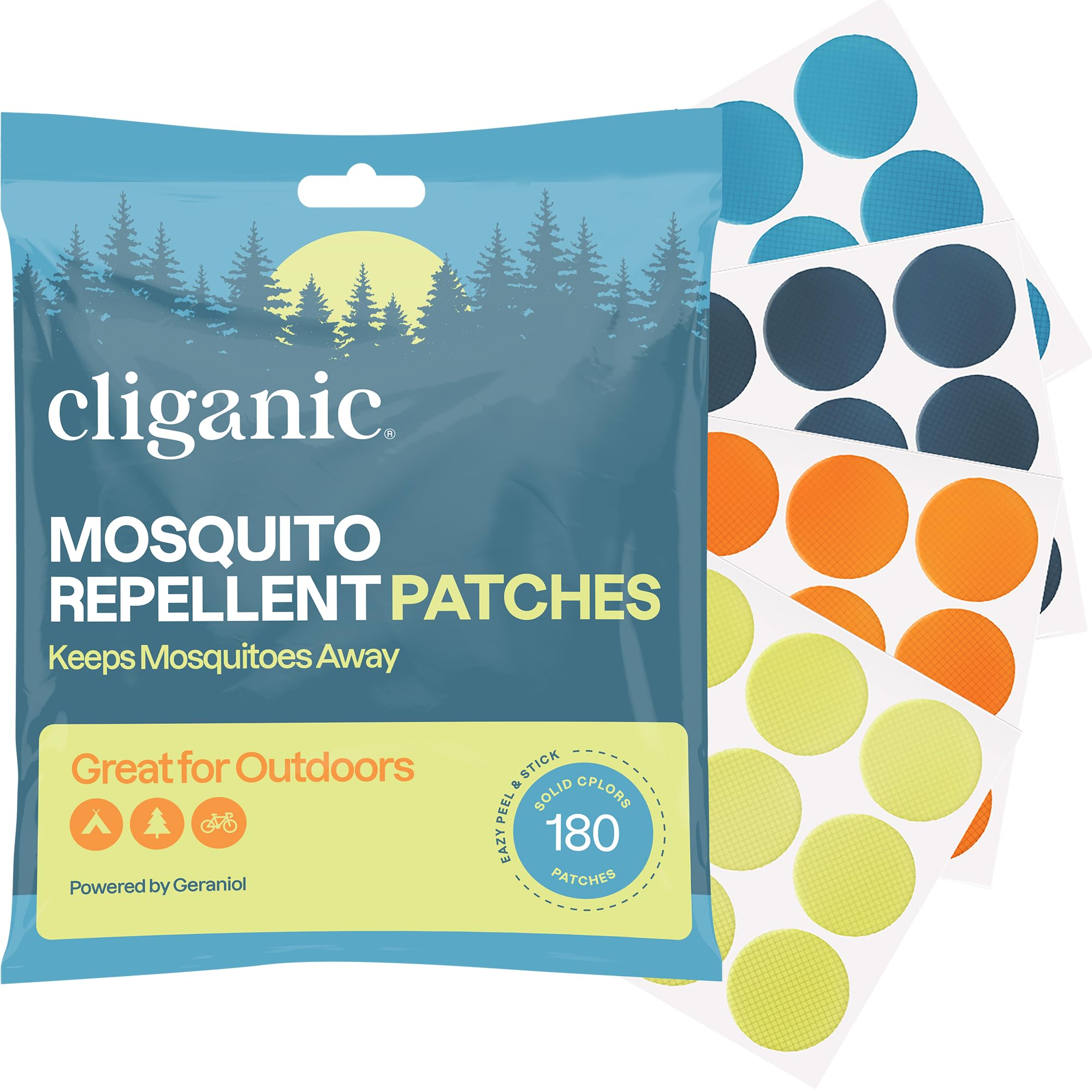 Cliganic Mosquito Repellent Patches Adventure - plastry na komary bez DEET z olejkiem cytrynella i miętowym