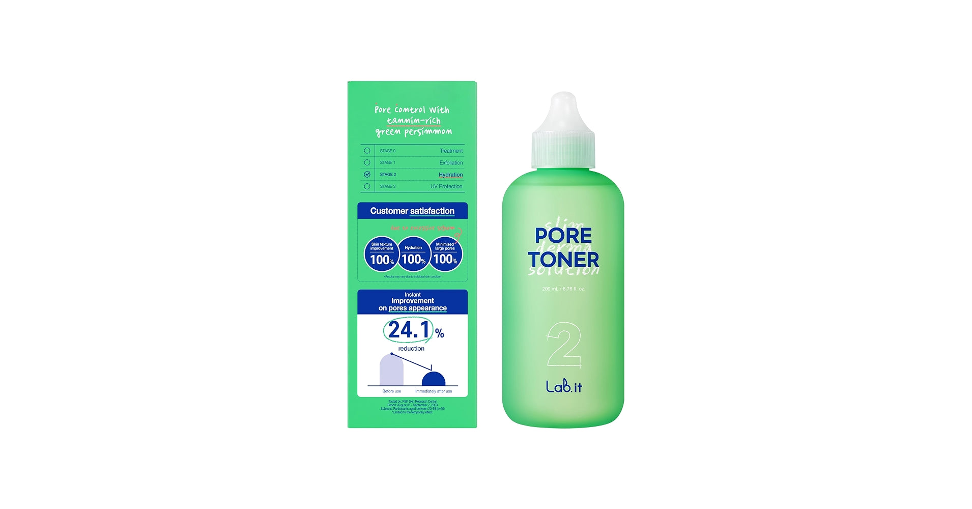 Lab.it Pore Refine Toner - złuszczający tonik zwężający pory z BHA i Tannin Green 200 ml