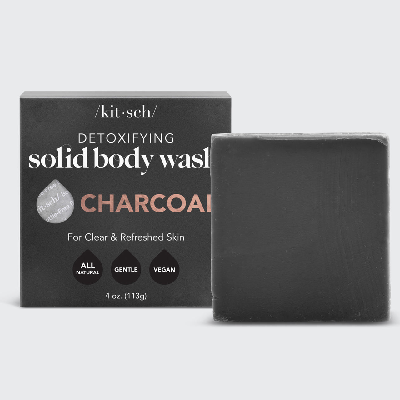Kitsch Charcoal Detoxifying Solid Body Wash Bar - detoksykująca kostka do mycia ciała z węglem aktywnym 113 g