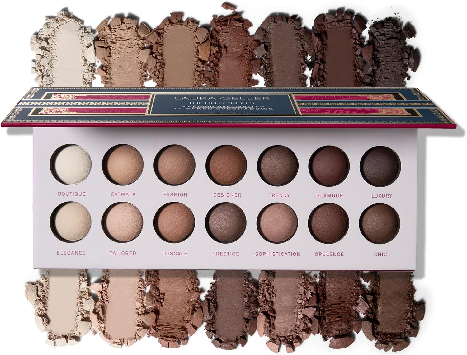 Laura Geller The Delectables Madison Ave Mattes Eyeshadow Palette - a palette of 14 baked matte and shimmer eyeshadows 14g
