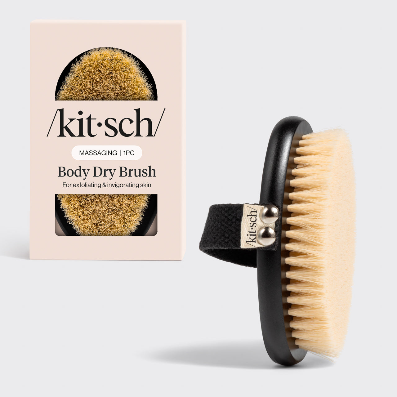 Kitsch Exfoliating Body Dry Brush - szczotka do suchego szczotkowania z wegańskim włosiem i bambusowym uchwytem