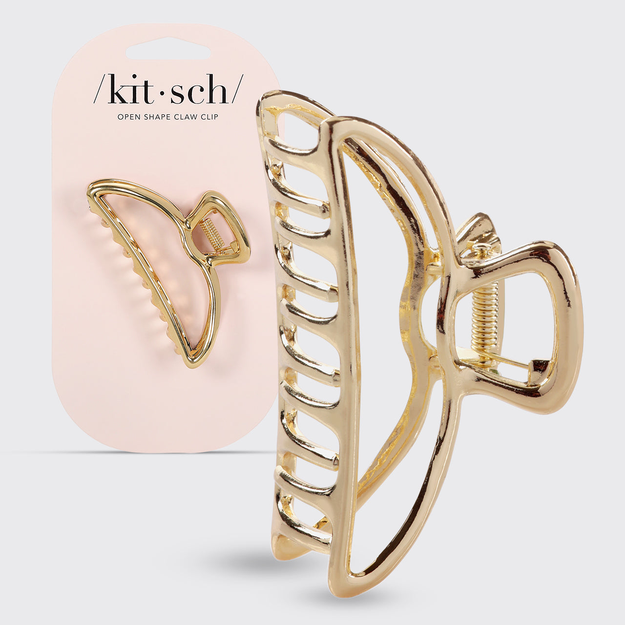 Kitsch Gold Metal Claw Clip - złota metalowa klamra do włosów z Zinc Alloy, rozmiar L