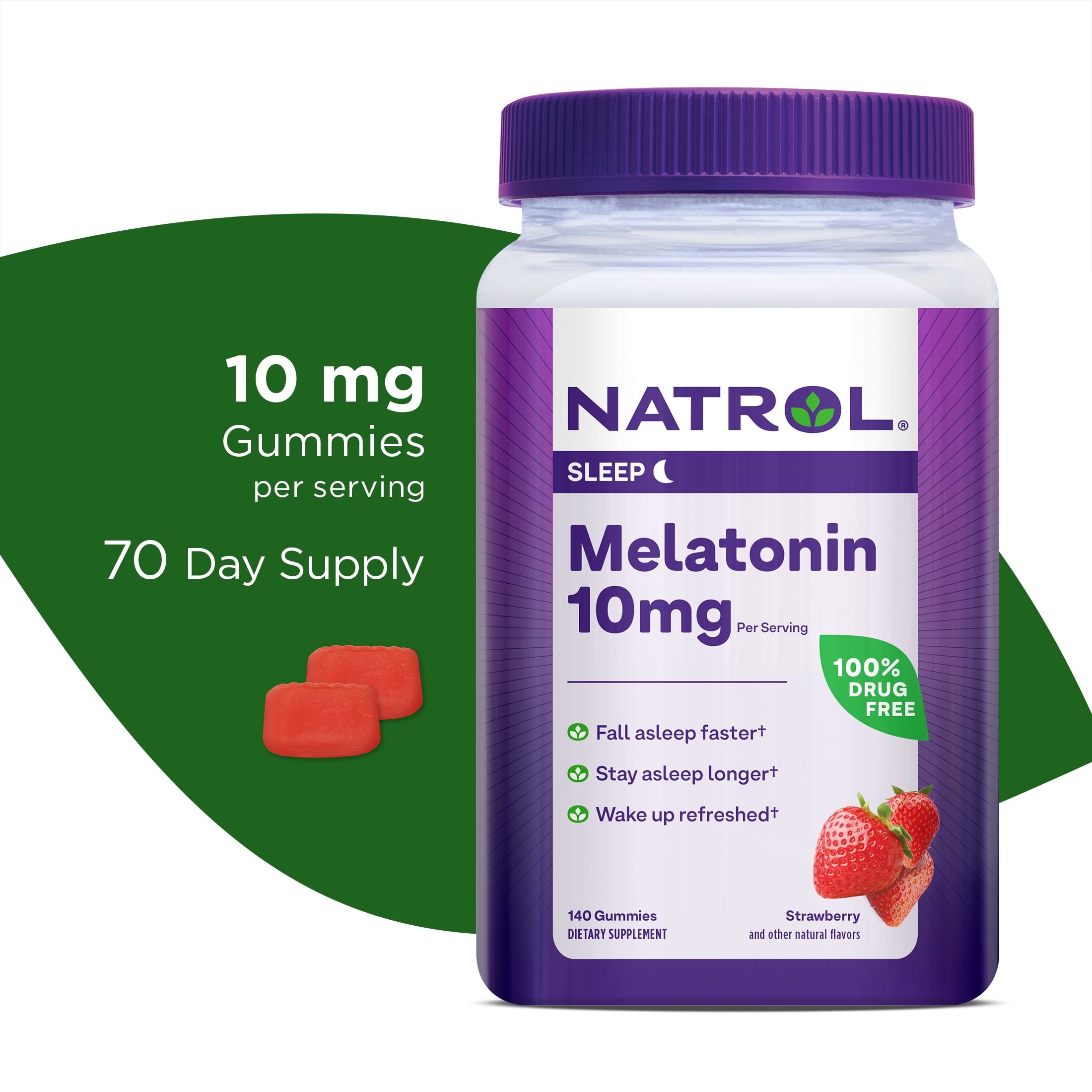 Natrol Sleep+ Calm Gummies - żelki na sen z melatoninią, L-Theanine i ekstraktami botanicznymi