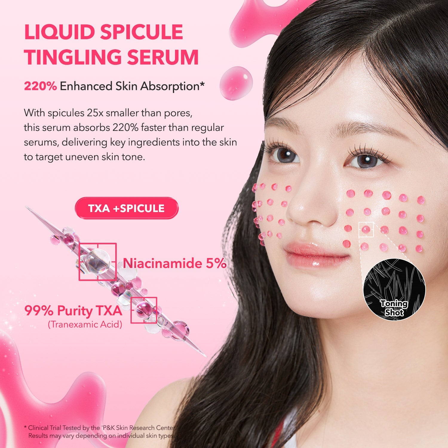 APRILSKIN TXA Niacinamide Toning Shot 99 Spicule Serum - rozjaśniające serum z Tranexamic Acid i technologią Liquid Spicule 30 ml