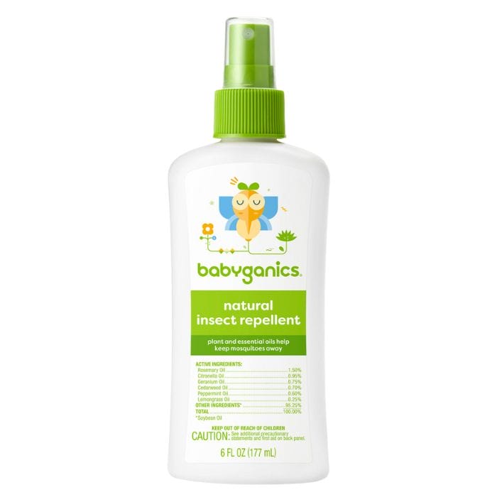 Babyganics Natural Insect Repellent Spray - roślinny spray na owady bez DEET dla dzieci i niemowląt 177 ml