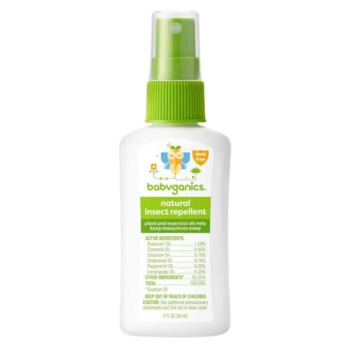 Babyganics Natural Insect Repellent Naturalny Spray - roślinny spray na owady bez DEET z olejkami eterycznymi 59 ml