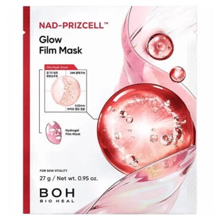 BioHeal BOH NAD+ Prizcell Glow Film Mask - maska do twarzy z liposomami nadająca blask z NAD+ 27g