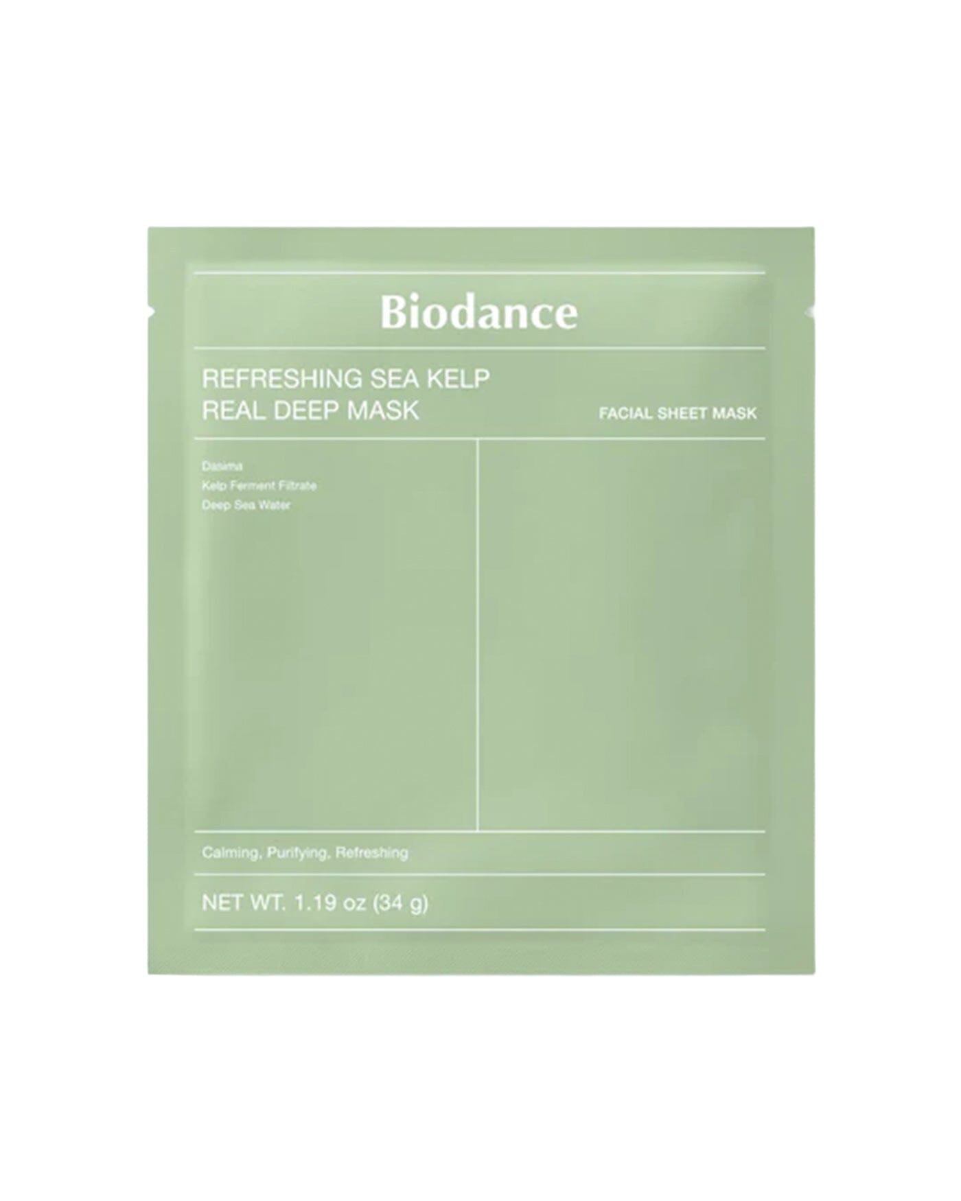 Biodance Refreshing Sea Kelp Real Deep Mask - hydrożelowa maska nocna z 10% ekstraktem z wodorostów 34 g
