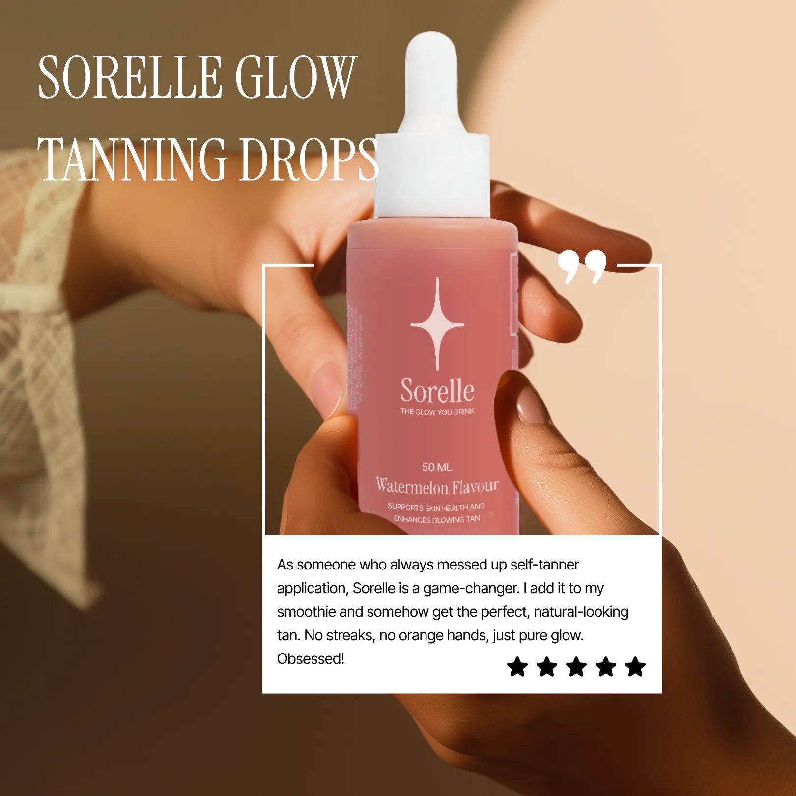 Sorelle The Glow You Drink Suplement Diety w Płynie Arbuz - krople do picia wspierające naturalne opalenie od wewnątrz 50 ml