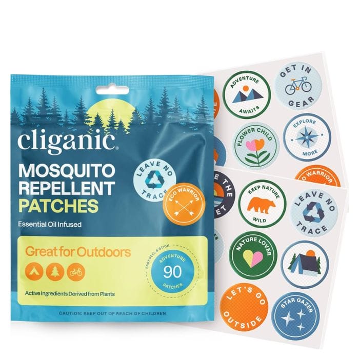 Cliganic Mosquito Repellent Patches Adventure - plastry na komary bez DEET z olejkiem cytrynella i miętowym