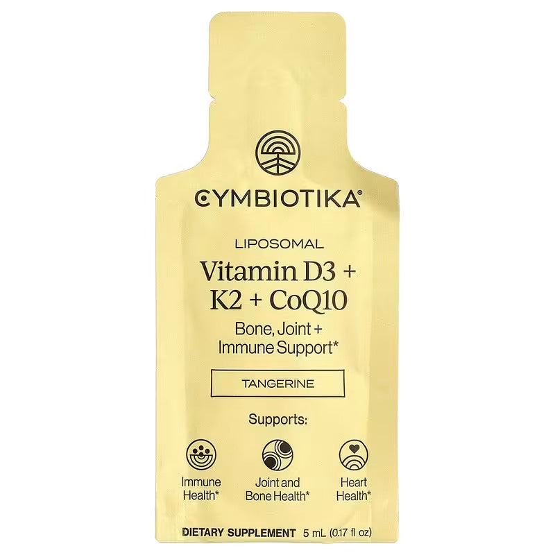 Cymbiotika Liposomal Vitamin D3 + K2 + CoQ10 - suplement diety w płynie z technologią liposomalną 5 ml