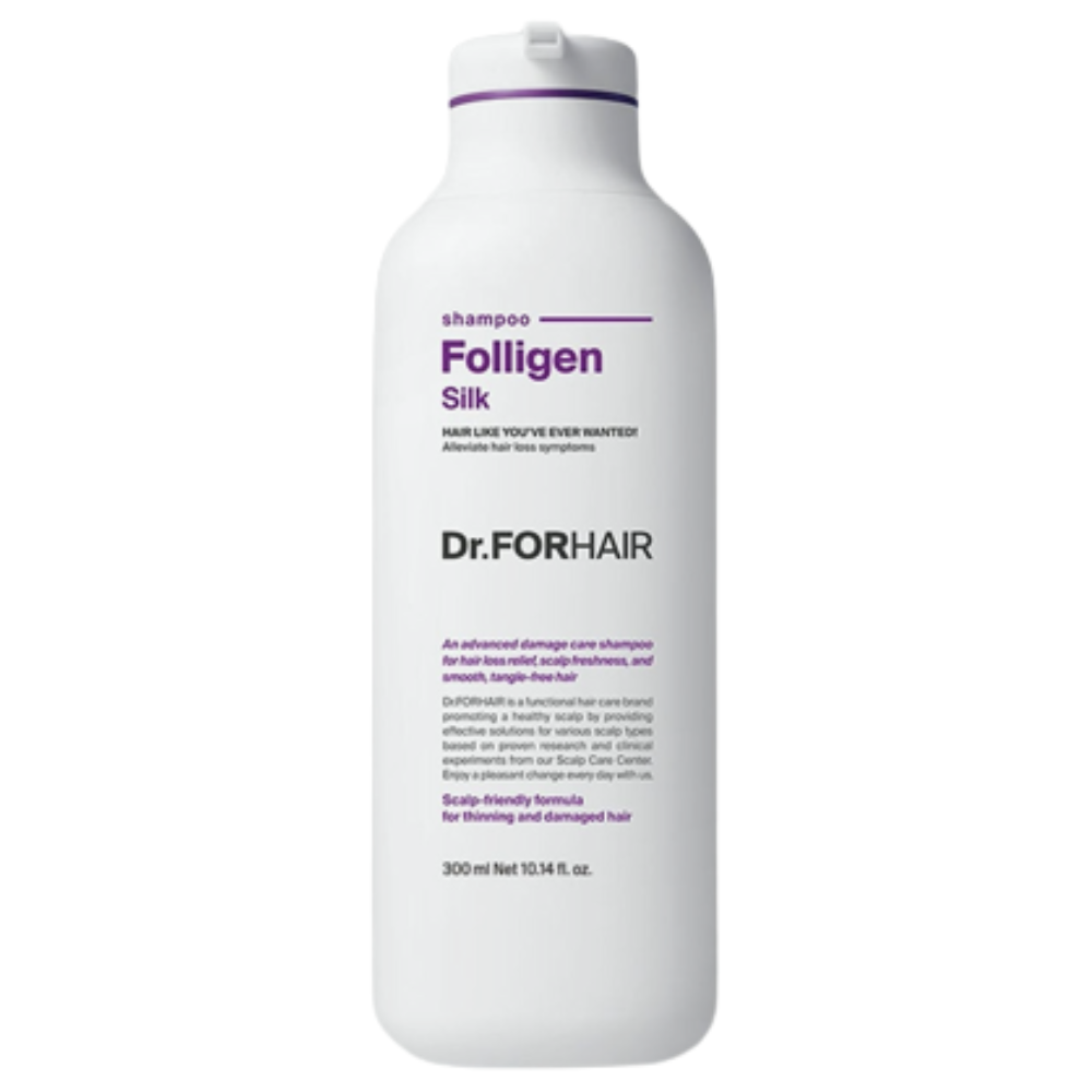 Dr.FORHAIR Folligen Silk Shampoo - wygładzający szampon przeciw wypadaniu włosów z kolagenem 300 ml