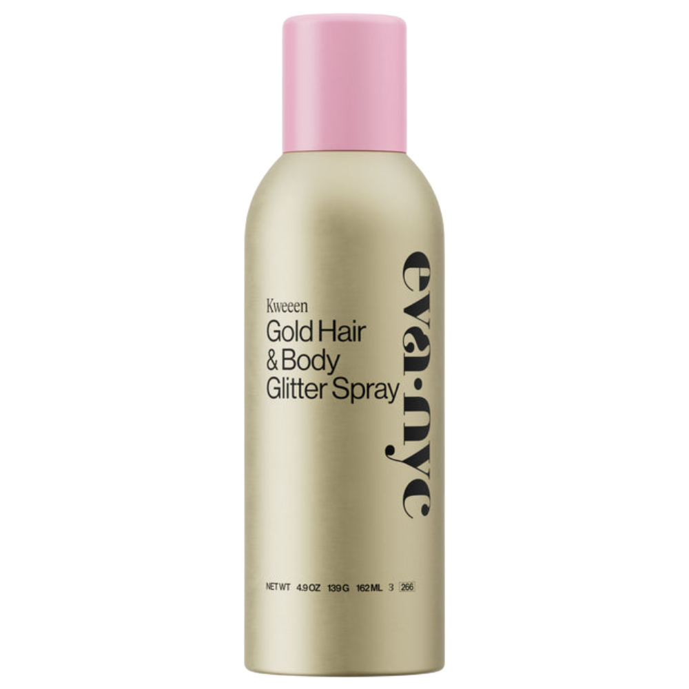 Eva NYC Kweeen Silver & Gold Glitter Spray - nabłyszczający spray z brokatem do włosów i ciała 139 g