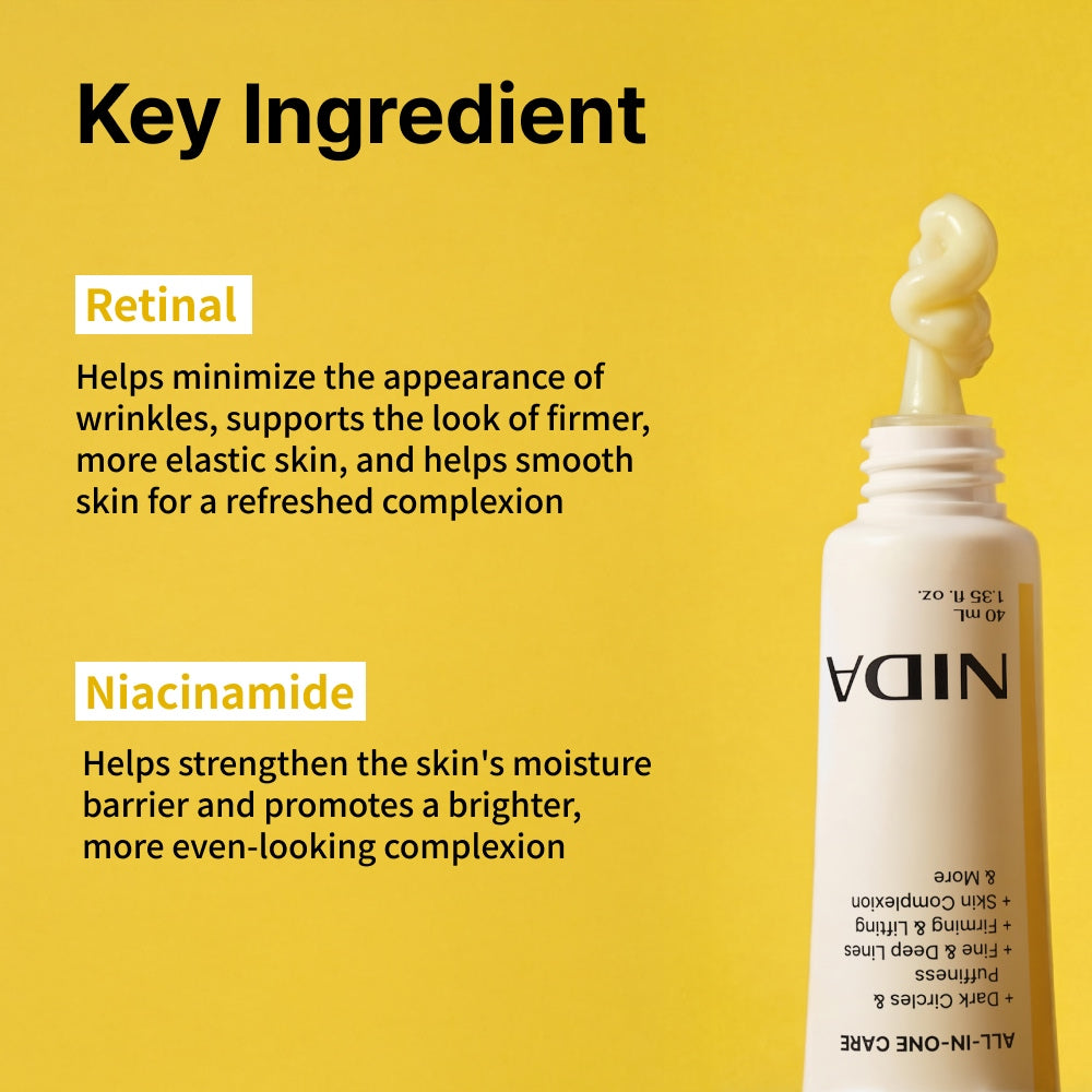 Nida Revive Eye Cream For Face & Neck - rewitalizujący krem pod oczy do twarzy i szyi z Retinalem i peptydami 40 ml