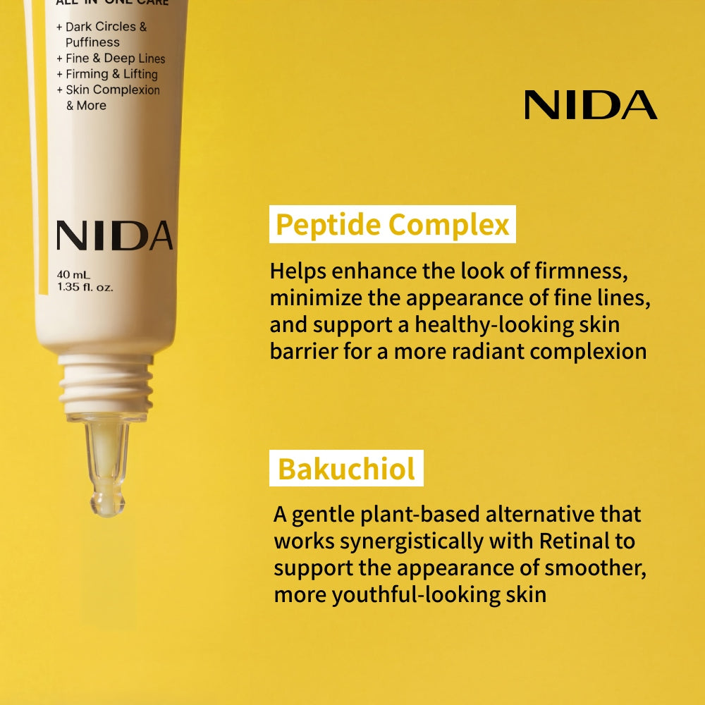 Nida Revive Eye Cream For Face & Neck - rewitalizujący krem pod oczy do twarzy i szyi z Retinalem i peptydami 40 ml