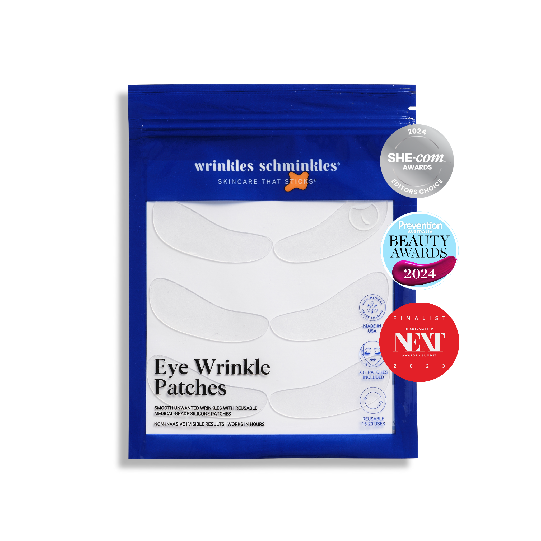 Wrinkles Schminkles Eye Wrinkle Patches - silikonowe plastry pod oczy redukujące zmarszczki