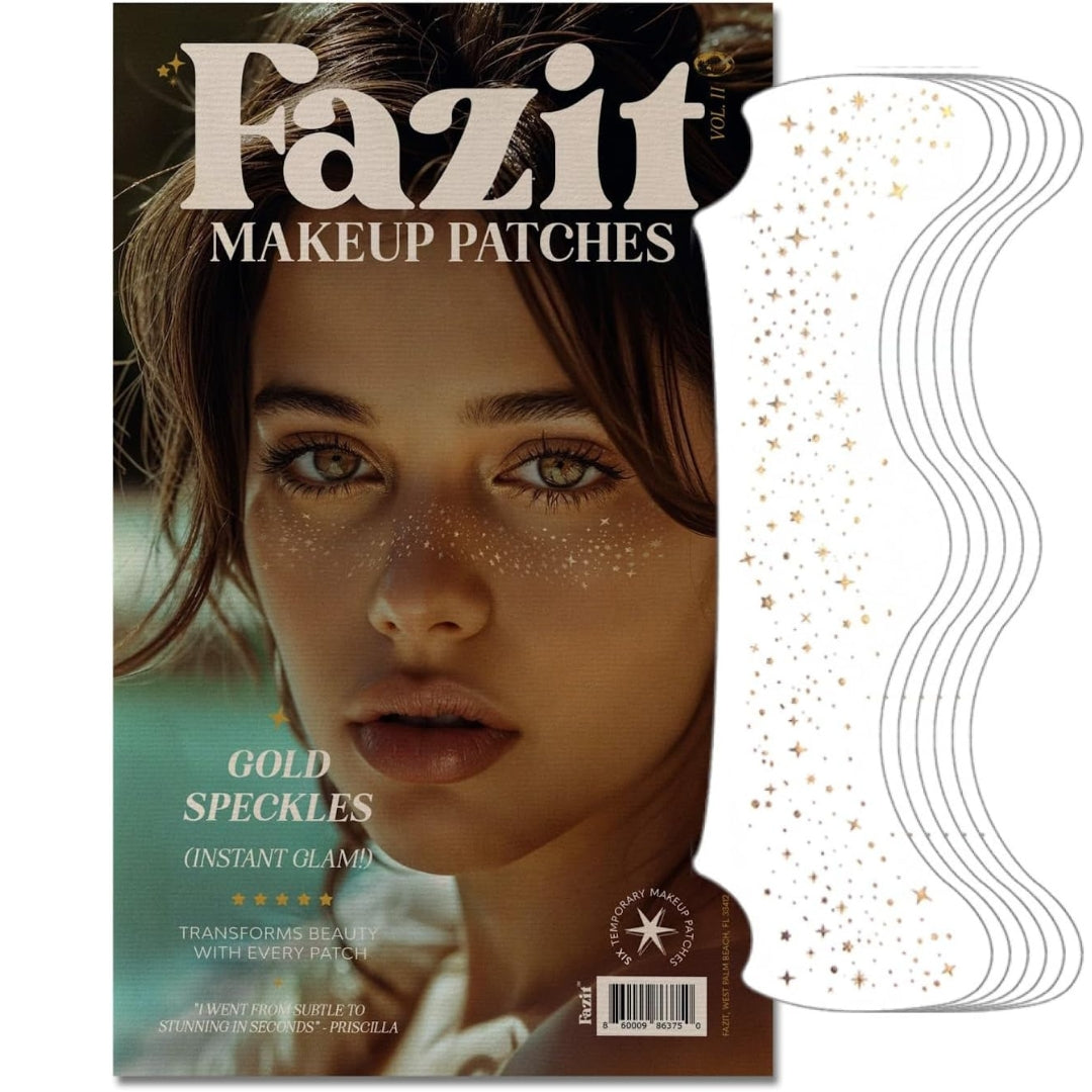 Fazit Faux Freckles Gold - złote brokatowe piegi w płatkach transferowych