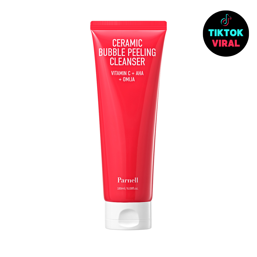 Parnell Vitamin C AHA Omija Ceramic Bubble Peeling Cleanser - exfoliating foam with AHA/BHA acids and vitamin C 180 ml