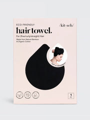 Kitsch Microfiber Hair Towel - Black - ręcznik do włosów z mikrofibry redukujący puszenie