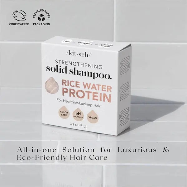 Kitsch Rice Water Protein Shampoo Bar - szampon w kostce dla włosów cienkich i osłabionych 91 g | Ellemania