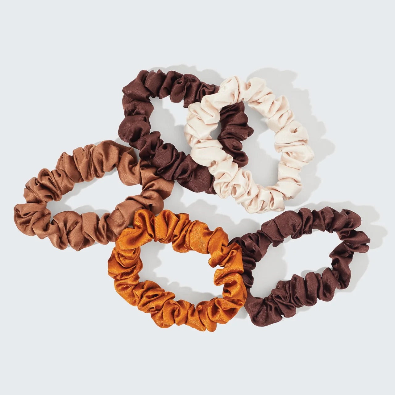 Kitsch Sedona Satin Petite Scrunchies 5pc Set - zestaw 5 satynowych gumek do włosów w ziemistych odcieniach