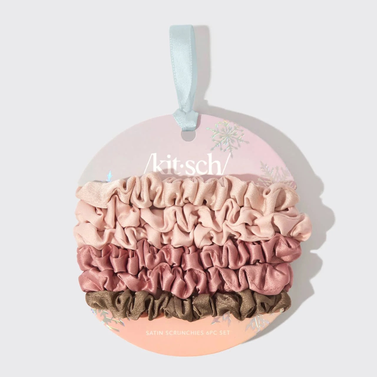 Kitsch Ultra Petite Satin Scrunchies 6pc Set - zestaw 6 małych satynowych gumek do włosów Terracotta
