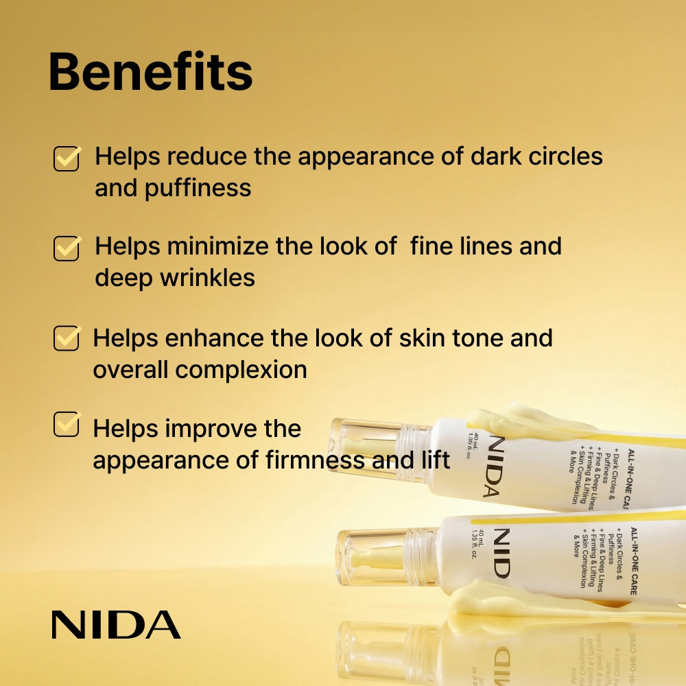 Nida Revive Eye Cream For Face & Neck - rewitalizujący krem pod oczy do twarzy i szyi z Retinalem i peptydami 40 ml